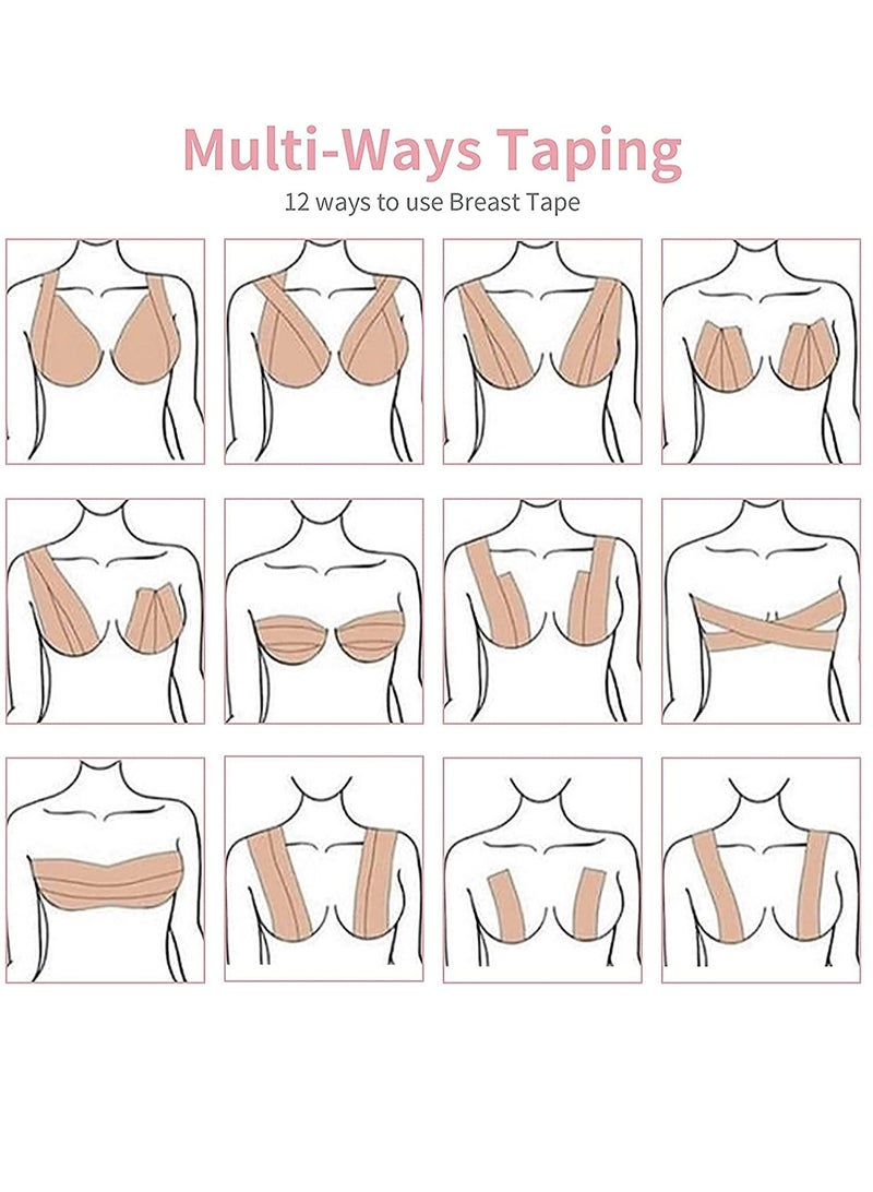 Glamroot Women's Silicone Nipple Cover With Tape For A-E Cup Size Beige - Image 5