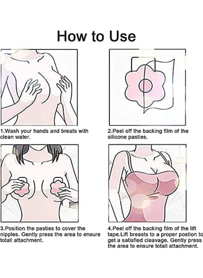 Glamroot Women's Silicone Nipple Cover With Tape For A-E Cup Size Beige - Image 4