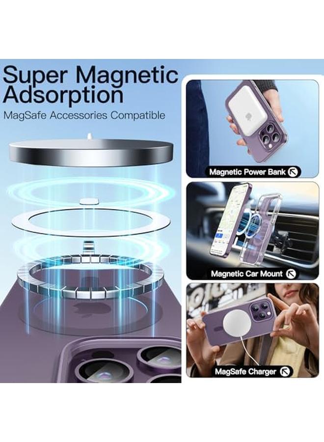 Jetech Case For Iphone 14 Pro 6.1 Inch Compatible With Magsafe Cute Unique And Aesthetic Design Translucent Back Shockproof Phone Cover Deep Purple - Image 3