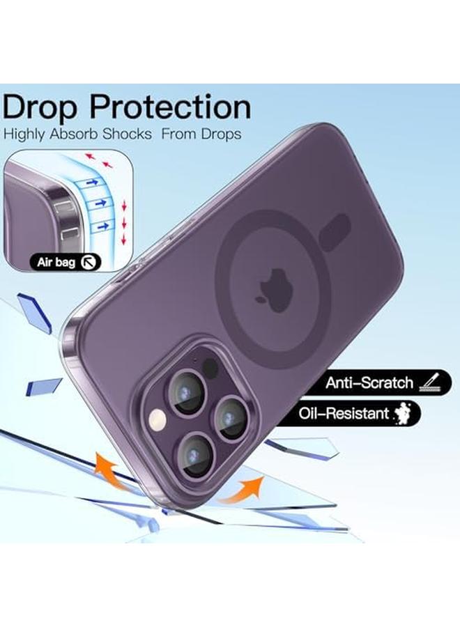 Jetech Case For Iphone 14 Pro 6.1 Inch Compatible With Magsafe Cute Unique And Aesthetic Design Translucent Back Shockproof Phone Cover Deep Purple - Image 4