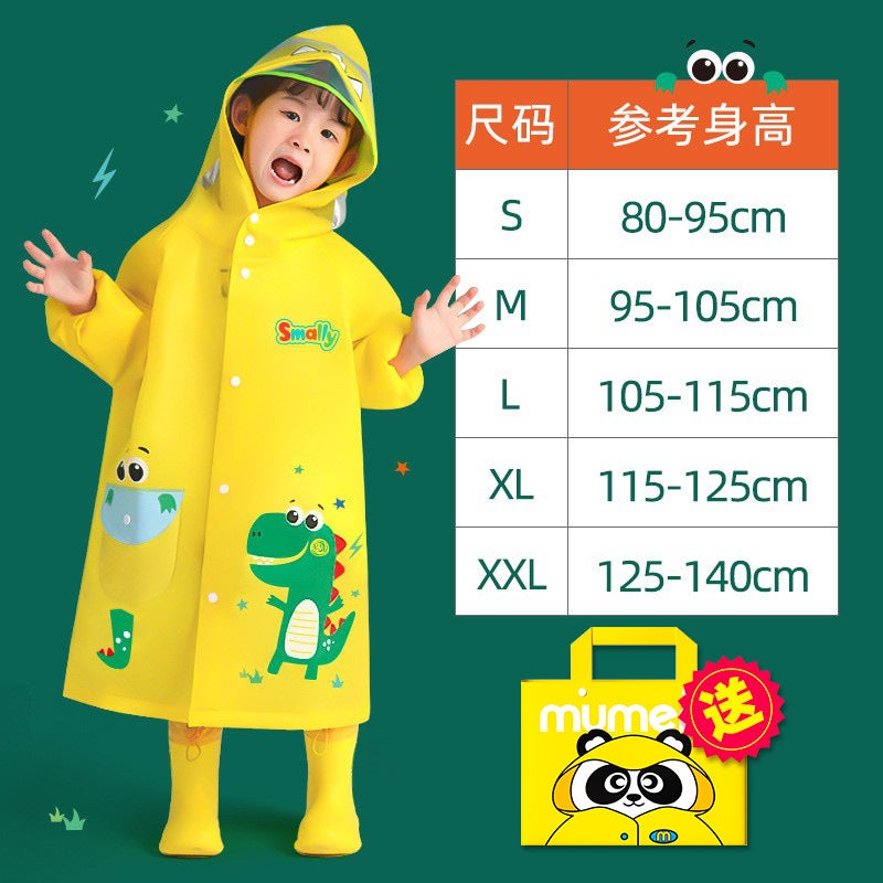 Children'S Raincoat And Rain Boots For Kidsren And Babies Thickeneded Wear-Resistant Poncho Kindergarten Small Dinosaur Full Body Waterproof Breathable Raincoat - Image 5