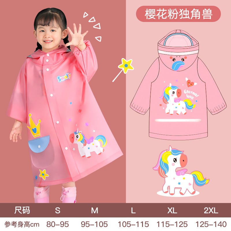 Children'S Raincoat And Rain Boots For Kidsren And Babies Thickeneded Wear-Resistant Poncho Kindergarten Small Dinosaur Full Body Waterproof Breathable Raincoat - Image 1