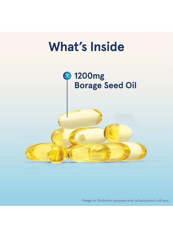 jarrow formulas Jarrow Formulas Borage 1200 mg - 120 Softgels - Source of GLA - Borage Oil Supplement - For Skin Health & Immune System Support, Mild PMS Discomfort Support - Up to 120 Servings  - Image 3