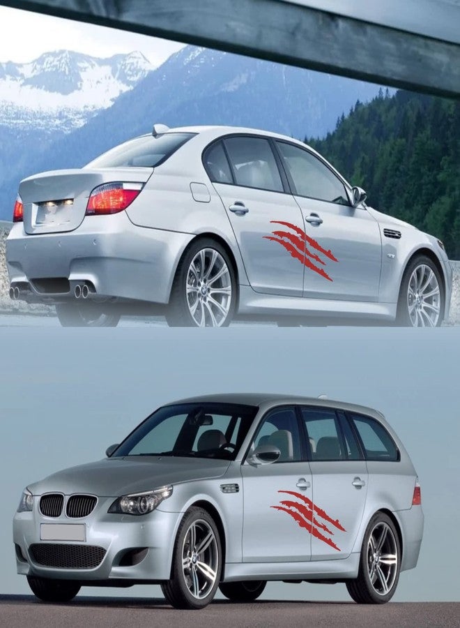 TEMI bulefox 2PCS Claw Mark Decals for Cars,Headlight Car Sticker,Stripes Scratch Decal Vinyl for Sports Cars SUV Pickup Truck Window Motorcycles ect (red) - Image 5