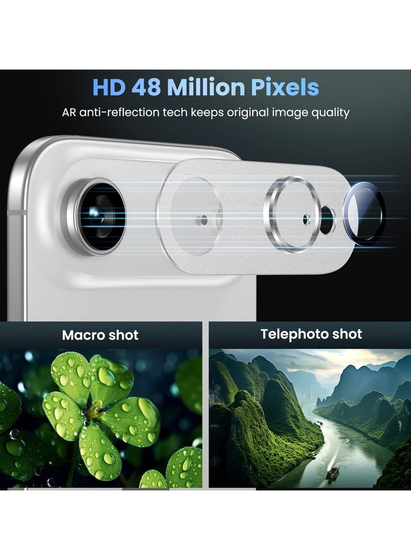 For iPhone Air Camera Lens Protector [Drop Protection] [Full Coverage] [3D Metal] [Case Friendly] Tempered Glass Camera Cover — White - Image 3