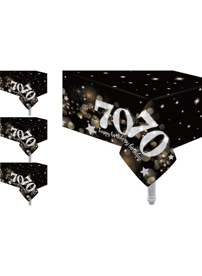 Oojami 70Th Birthday Tablecover 70Th Birthday Theme Tablecloth Party Supplies Pack Of 4 - Image 2