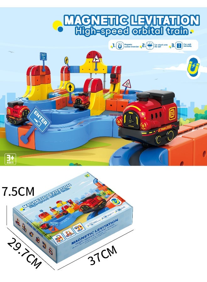 ماجني الاصحاب 170PCS Mega High-Speed Versatile Anti-Gravity Maglev Train Set, Large DIY Track Building System, STEM Construction Toy for Kids Creative Play - Image 5