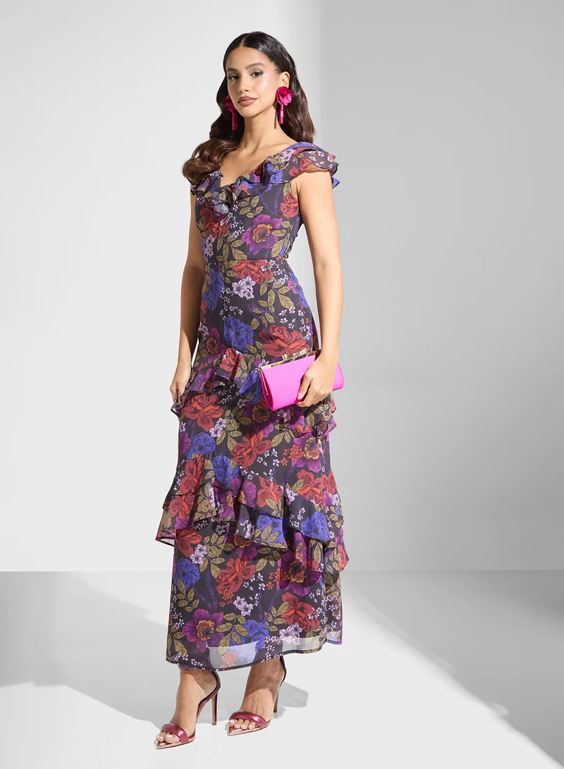 انايا ويذ لوف Floral Ruffle Maxi Dress