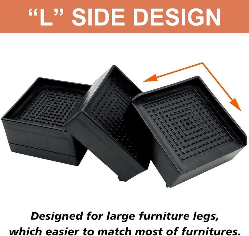 Adjustable Furniture Bed Risers 4.5 inch Heavy Duty for Table Couch Bed Frame, Table Leg Extenders for Sofa Desk Couch Bed 4 Pcs (Black) - Image 5