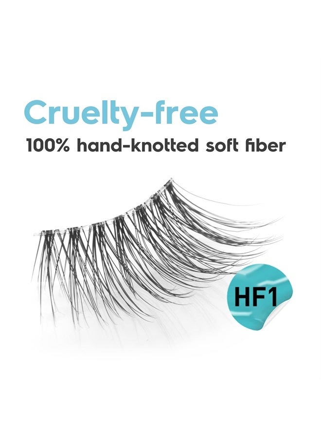 Frihappy False eyelashes Natural Half Lash 3 Pairs Accent Fake Lashes Wispy Light Volume Reusable Pack HF1 - Image 2
