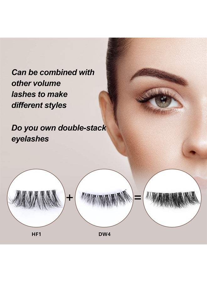 Frihappy False eyelashes Natural Half Lash 3 Pairs Accent Fake Lashes Wispy Light Volume Reusable Pack HF1 - Image 5