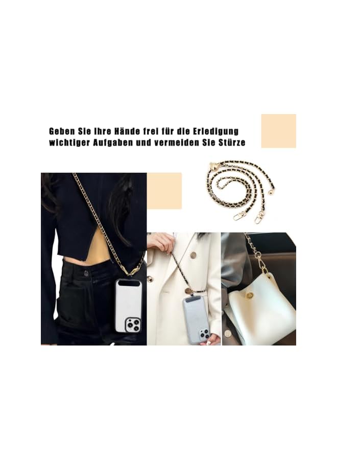 Green Tiger Universal Phone Crossbody Strap, Adjustable Leather and Metal Chain Lanyard for Smartphones, Anti-theft Phone Lanyard,phone metal strap, phone Strap, and Durable Pads. - Image 4