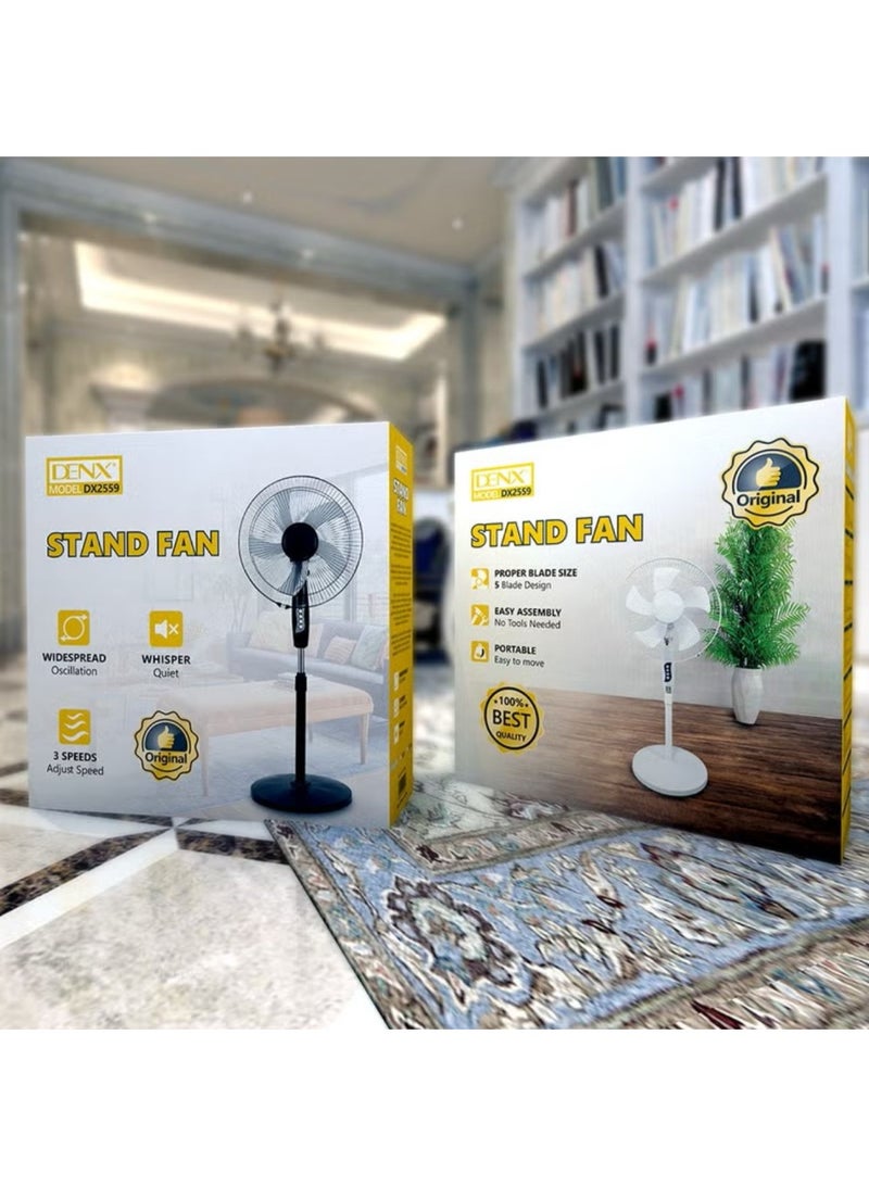 دينكس مروحة عامودية بقاعدة, سهلة التنقل بتصميم يناسب المنازل والمكاتب, متعدد الأوان - Image 1