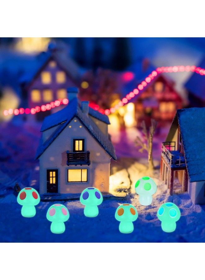 Queekay 50 Pcs Mini Resin Mushrooms Luminous Tiny Miniature Mushroom Glow In The Dark Ornament For Dollhouse Garden Decoration Diy Craft Micro Landscape Aquarium Party Decor (Mushroom) - Image 5