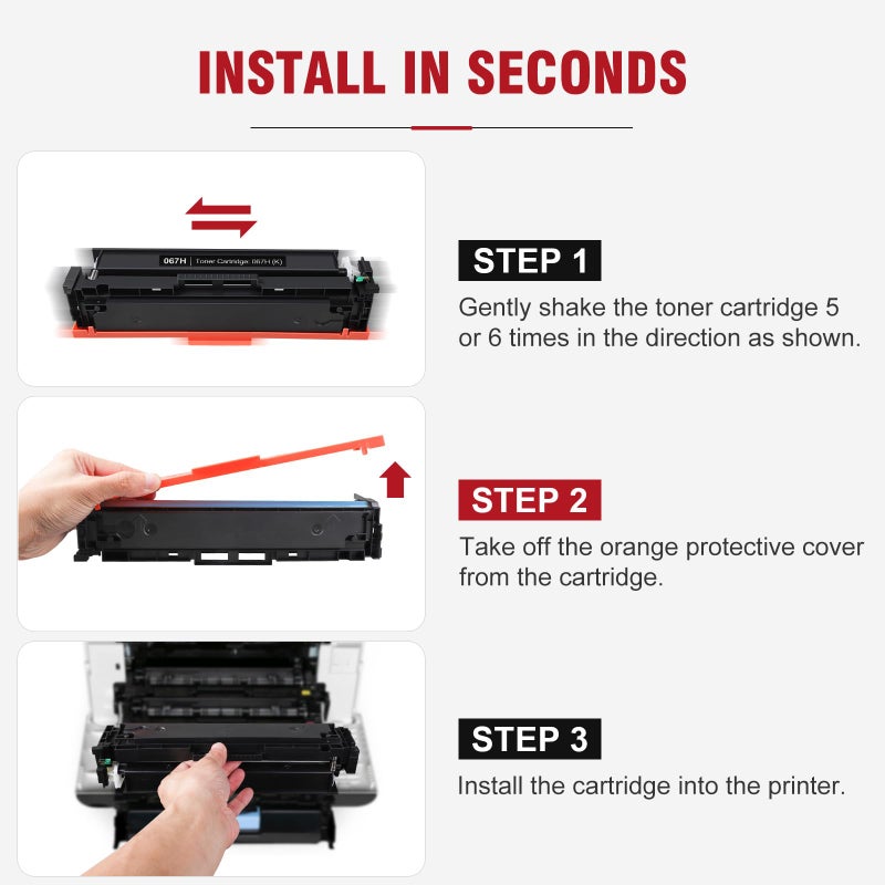 ALLWORK 067H Toner Cartridge High Capacity Compatible Replacement Compatible for Canon 067 Toner Cartridge Set Works for Canon Color imageCLASS MF650C LBP630C Series MF656Cdw MF654Cdw MF652Cw LBP632Cdw 4Pack - Image 5