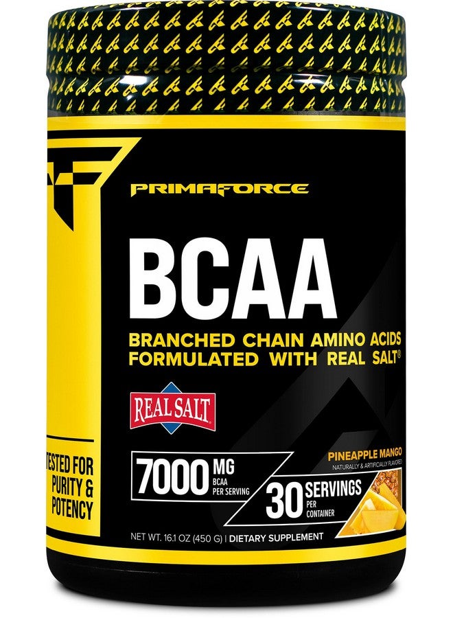 Primaforce BCAA Powder (Pineapple Mango) (30 Servings) - 7000MG 2:1:1 BCAAs, Post-Workout Recovery Drink with Amino Acids and Real Salt for Men & Women - Image 1