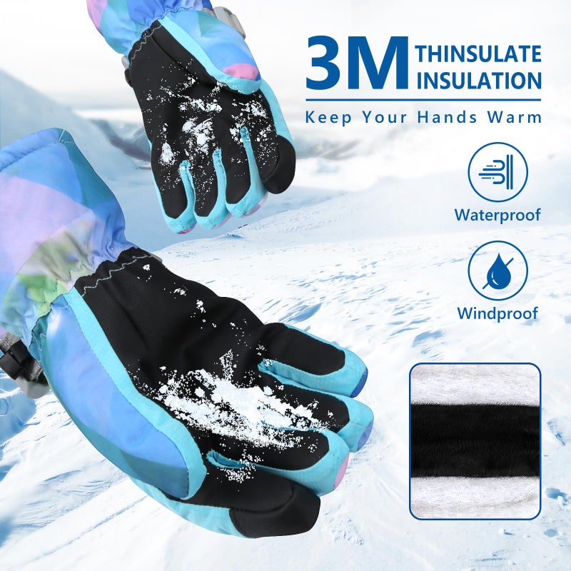 Odtmger Ski Gloves, Warmest Waterproof and Breathable Snow Gloves for Cold Weather, Fits Both Men & Women,for Parent Child Outdoor - Image 3