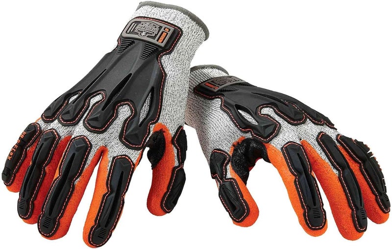 Ergodyne Ergodyne ProFlex 922CR Cut Resistant Work Gloves ANSI A3 Sandy Nitrile Coated Palms for Grip Impact Protection 13g Gray Large  - Image 4
