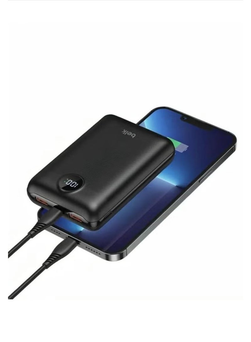 بيلك بطارية متنقلة باور بنك بمنفذين USB ومنفذ تايب سي بسعة ‏10000mAh بشاشة رقمية - Image 2