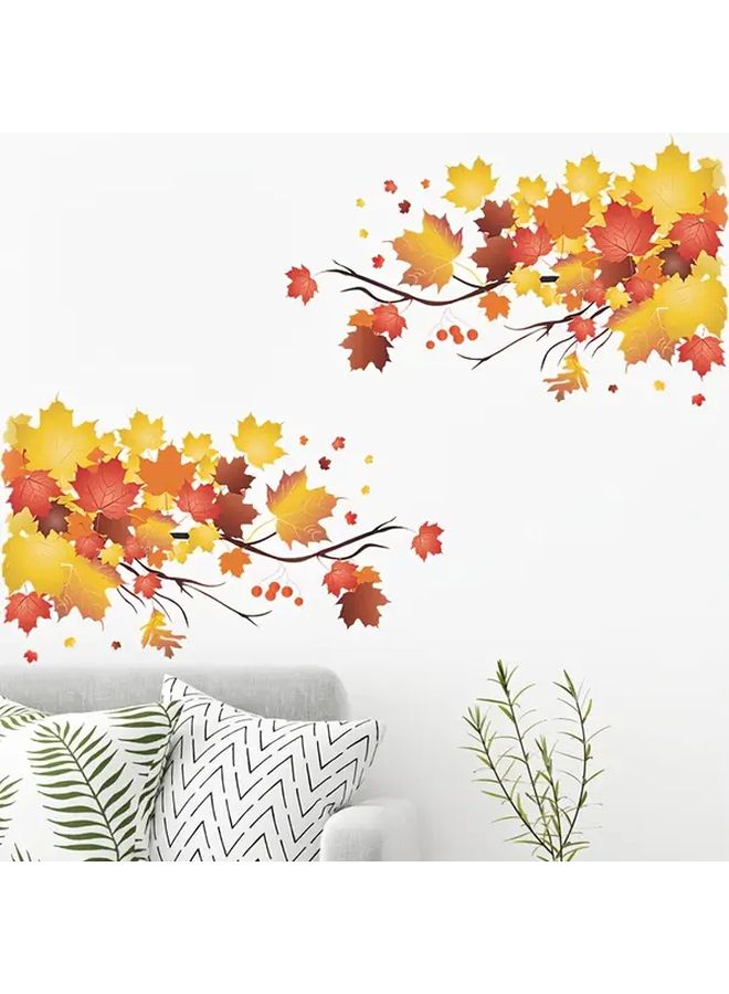 Autumn Orange Maple Leaf Branch Wall Decal Static Cling Reusable Pvc Home Window Decor Easy Application No Residue Semi Glossy Finish Irregular Shape Fall Decor Model Fx E69 - Image 4