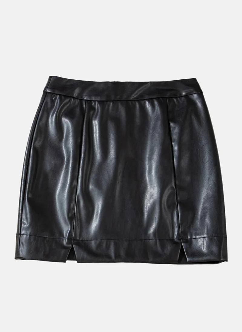 يونيكي Black Plain Bodycon Mini Skirt