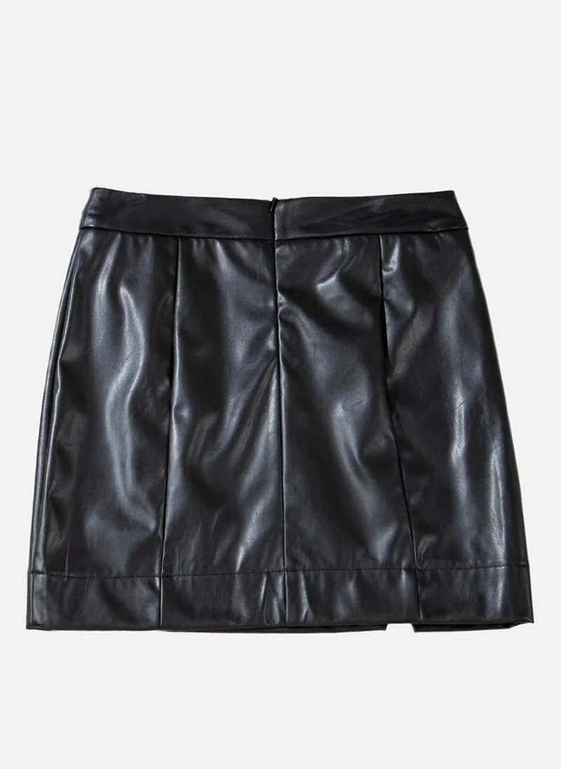 يونيكي Black Plain Bodycon Mini Skirt