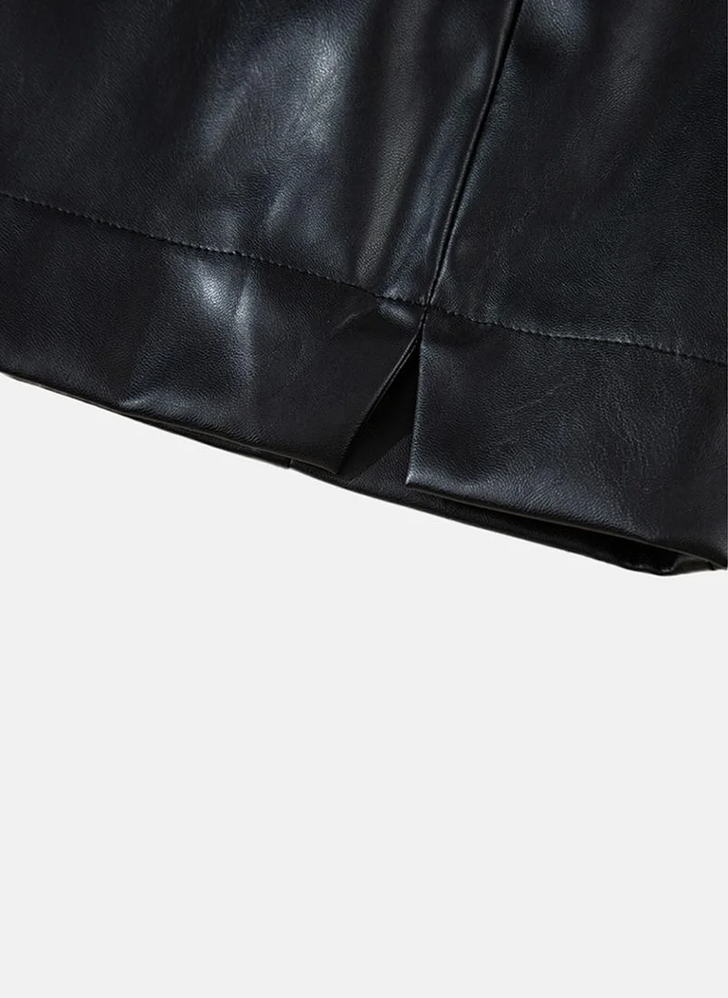 يونيكي Black Plain Bodycon Mini Skirt