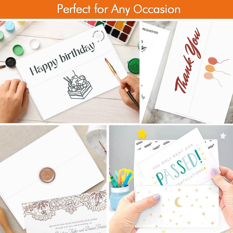 AZAZA 100 Pack A2 White Envelopes Self Sealing Adhesive Perfect for Weddings, RSVP, Invitations, Baby Shower,Greeting Cards,Announcements, Thank You Notes| A2(4.375 x5.75 Inches) - Image 5