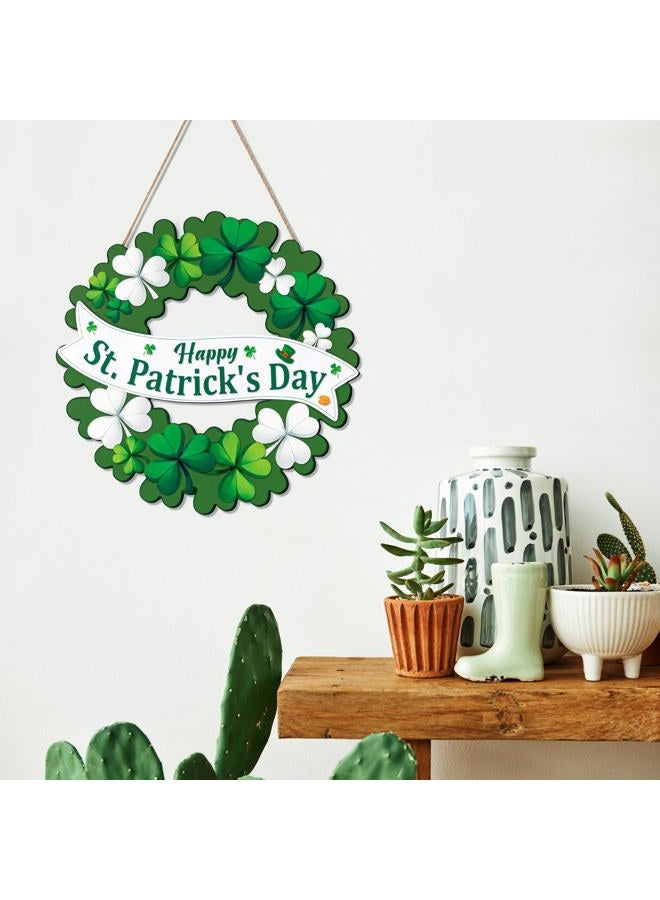 luck sea St Patrick's Day Decorations Shamrock Wreaths for Front Door Decor - Welcome Foldable Sign with Magnetic for Irish March Home Wall Porch - Image 5