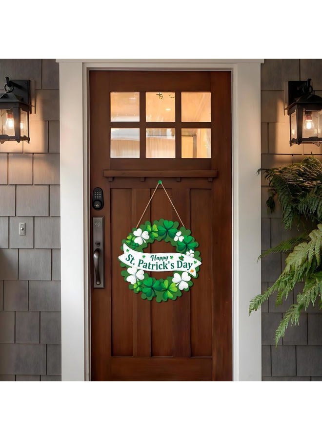 luck sea St Patrick's Day Decorations Shamrock Wreaths for Front Door Decor - Welcome Foldable Sign with Magnetic for Irish March Home Wall Porch - Image 4