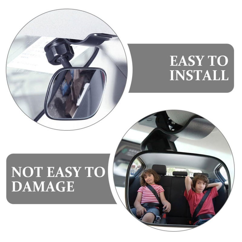 2pcs Suction Cup Shatterproof Baby Car Mirror Rear Facing Backseat Wide Angle View - Image 4