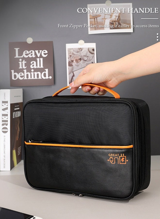DUNISO Portable Digital Storage Bag Set Data Cable Storage Bag Waterproof and Wearproof Electronic Organizer Pouch Bag for Data Cable Headphone Power Bank U Disk - Image 4