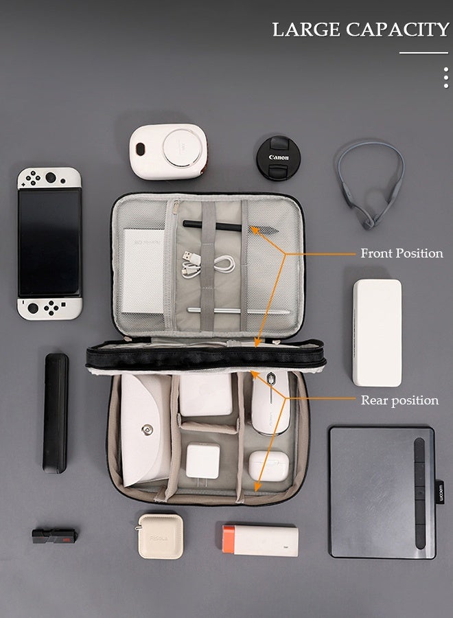 DUNISO Portable Digital Storage Bag Set Data Cable Storage Bag Waterproof and Wearproof Electronic Organizer Pouch Bag for Data Cable Headphone Power Bank U Disk - Image 2