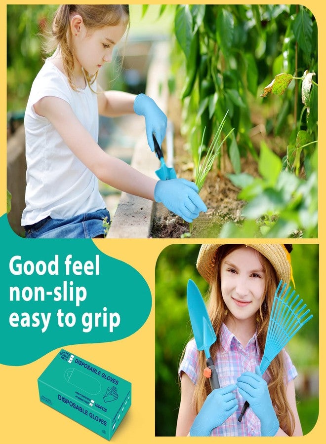 Woanger 200 Pieces Kids Nitrile Gloves Disposable Cleaning Gloves Household Cooking Gardening Crafting Accessories No Latex(Small) - Image 3