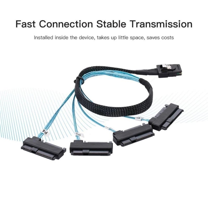 Chenyang 1M Mini SAS SFF-8087 36Pin Host to 4 SAS SFF-8482 Target Disk Cable with Power - Image 4