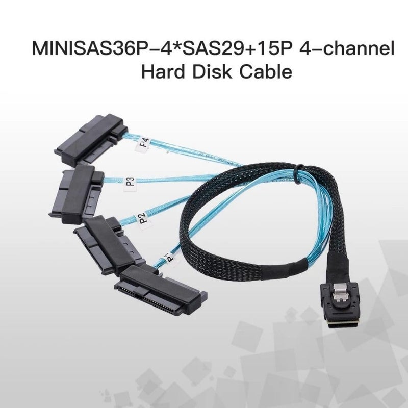 Chenyang 1M Mini SAS SFF-8087 36Pin Host to 4 SAS SFF-8482 Target Disk Cable with Power - Image 2