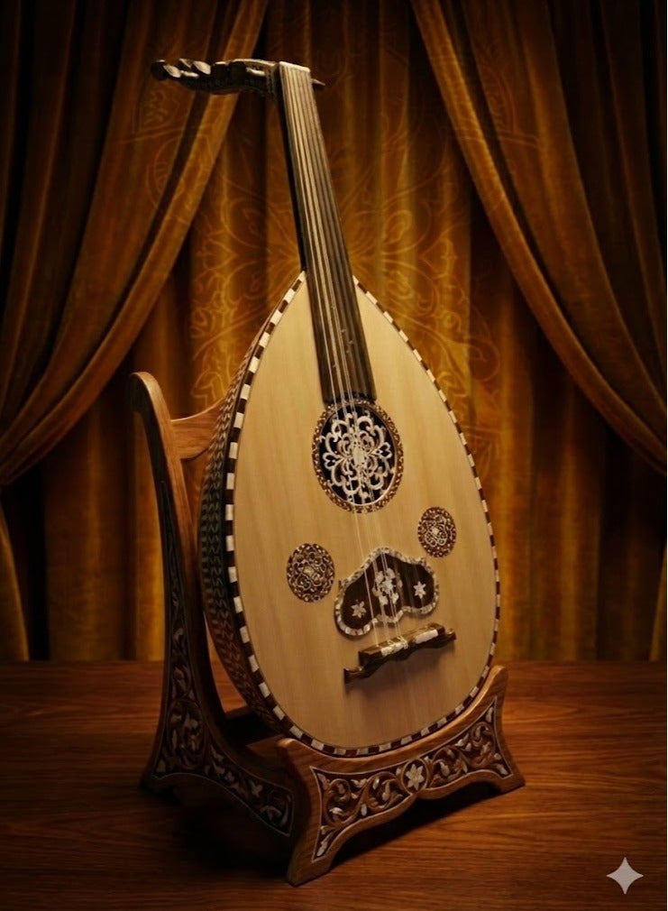 موسيقى الكرز عود موسيقي لوكس ملكي ظهر صدف بالكامل - Image 1