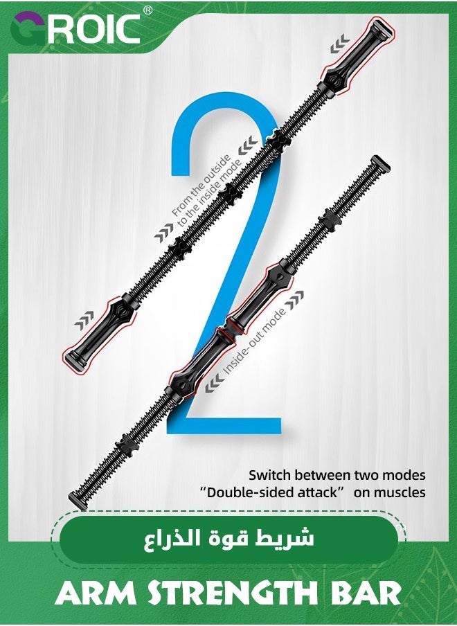 GROIC Arm strength Bar, Chest Expander Adjustable Power Twister Bar, 2 Way Arm Pull Bar Arm Muscle Exerciser with 4 Springs Strength Trainer, Portable Spring Resistance Exercise Gym, 30-80 kg  - Image 4