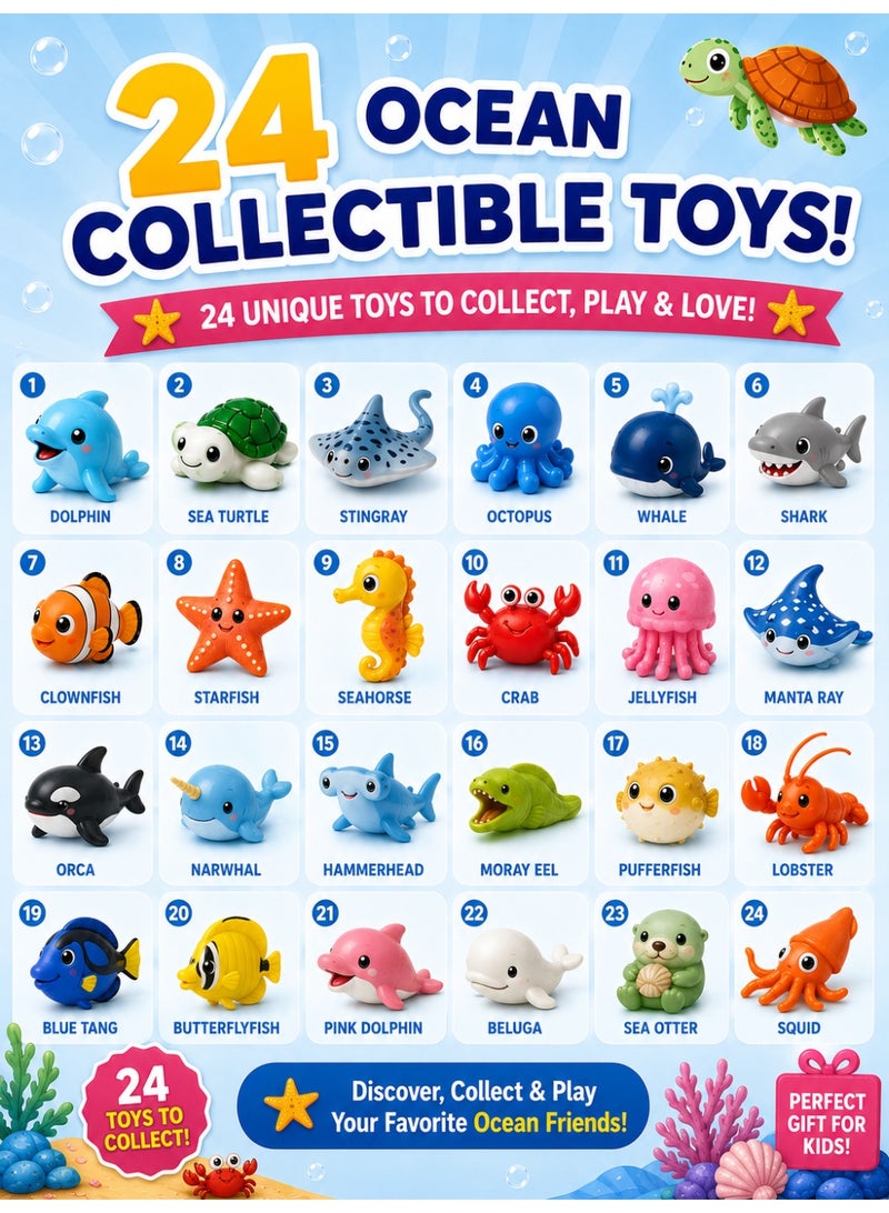 Eworld Kids Bath Bomb Gift Set, Pack of 12 Bath Bombs with Surprise Toys Inside, 12 Unique Scents, Colorful Fizzy Bath Bombs, Ocean Series Collectible Animal Toys, Skin-Friendly Gift for Boys & Girls - Image 4