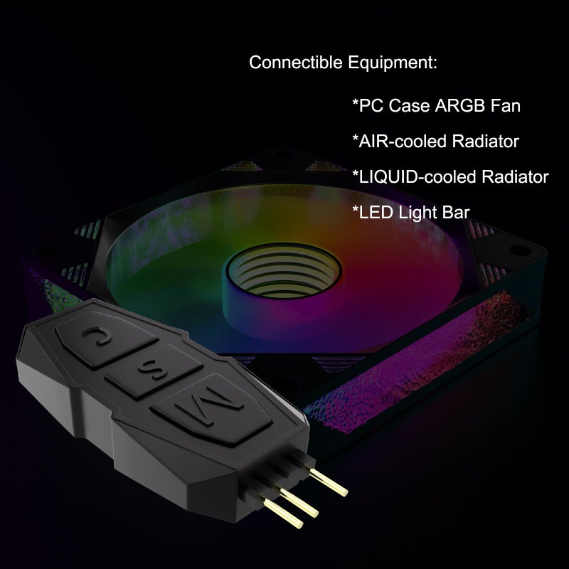 DS leddess DS Mini ARGB PC Fans Controller Kit with One-to-One Matching Function for Computer Case RGB Fans, PC ARGB Heat Sink (3 Pin, 14 Key, SATA Power, 5th Gen) - Image 3