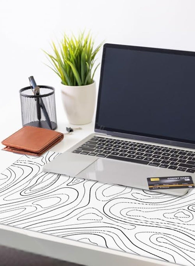 joyzzz Non-slip Gaming Mouse Pad With Stitched Edges, Abstract Black White Ink Liquid Waves Extended Gaming Mouse Pad Large with Non-Slip Base and Stitched Edge, Long Computer Keyboard Mouse Mat for Home Office Work  - Image 3