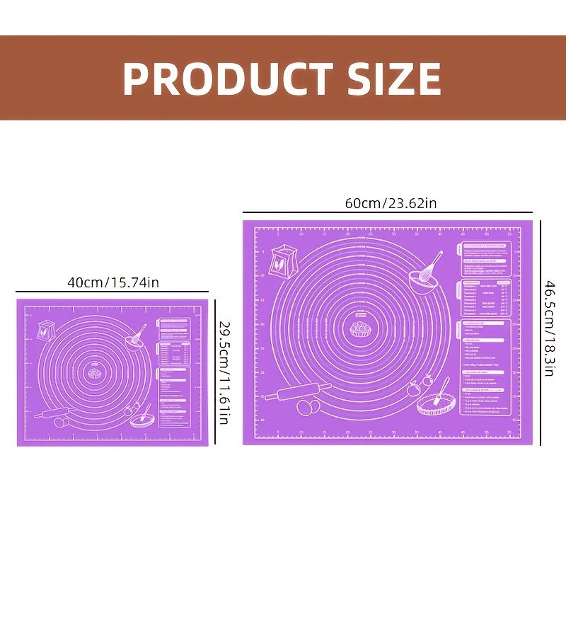 Large Purple Anti Slip Non-Stick Baking Mat 23 62 x 18 31 Inch Durable Easy Clean - Image 3