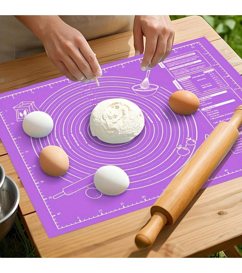 Large Purple Anti Slip Non-Stick Baking Mat 23 62 x 18 31 Inch Durable Easy Clean - Image 2