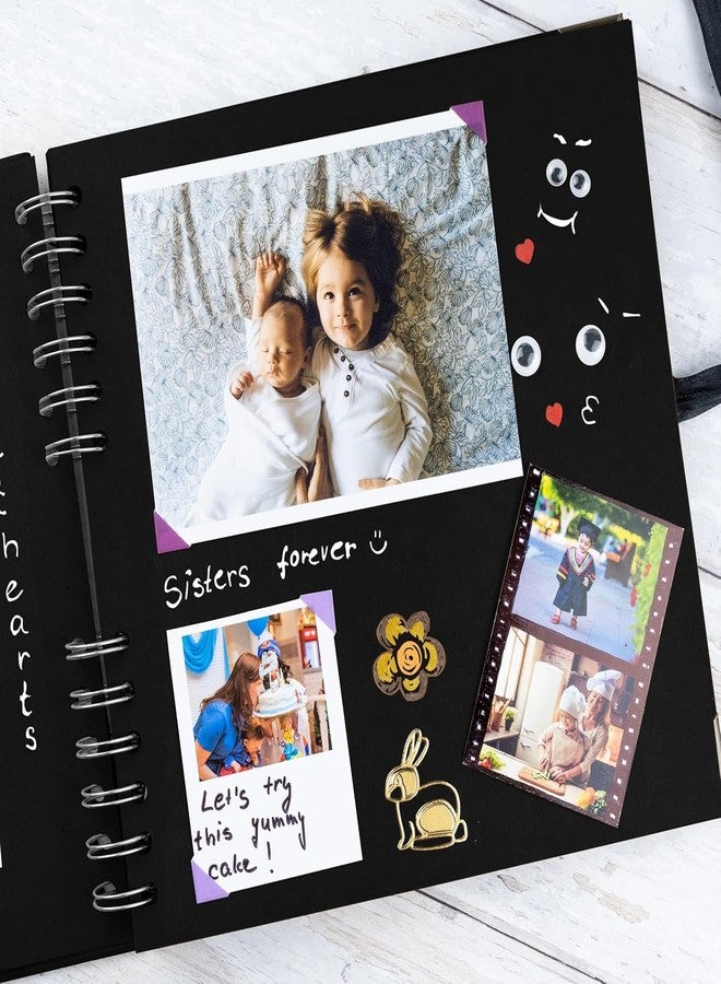 STORE 2508 Store2508 Scrapbook Album 60 Pages (8 x 8 Inch) Thick 200gsm Kraft Paper, Photo Album Scrapbook, Memory Book - Ideal for Your Scrapbooking Albums Art & Craft Projects (Black) - Image 5