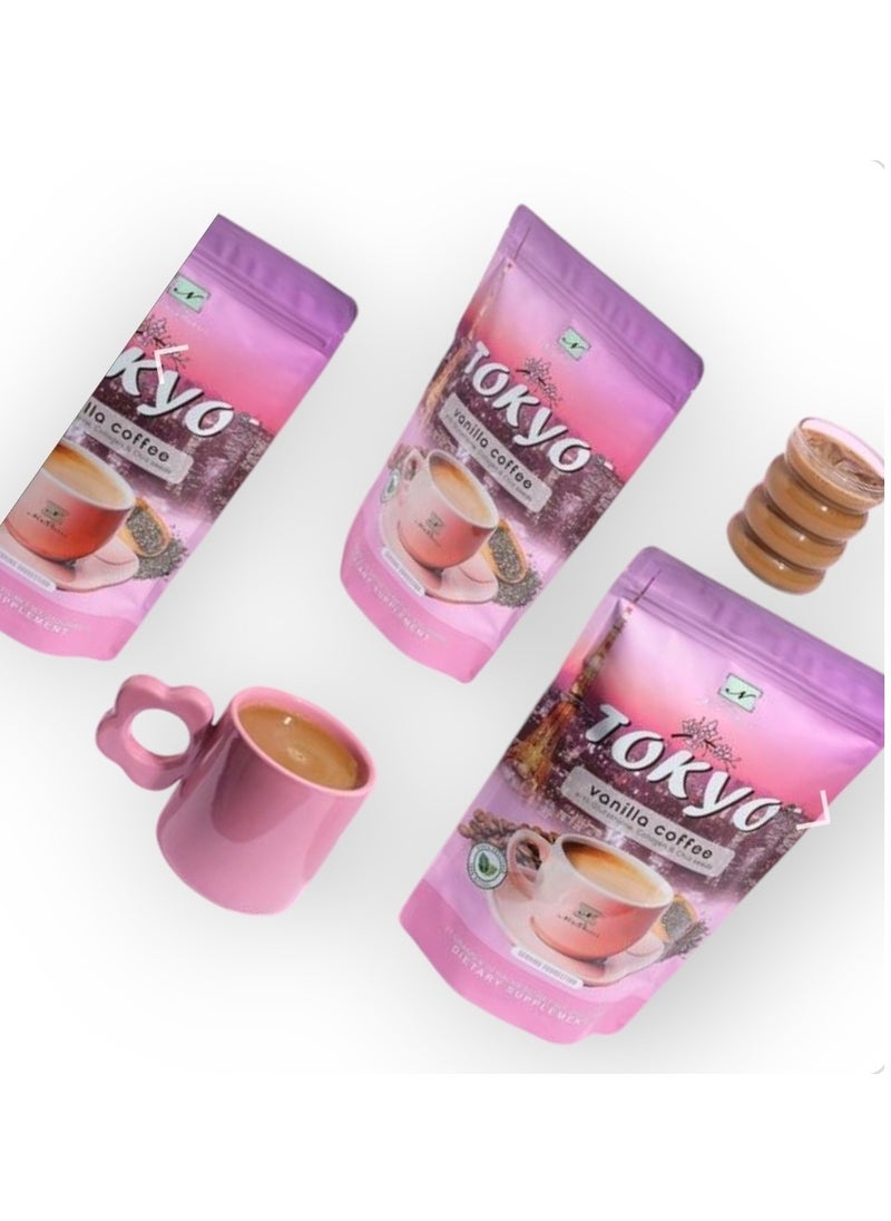 NAMIROSEUS Tokyo vanilla coffee with glutathione, collagen and chia seeds 3*1, three pieces  - Image 2