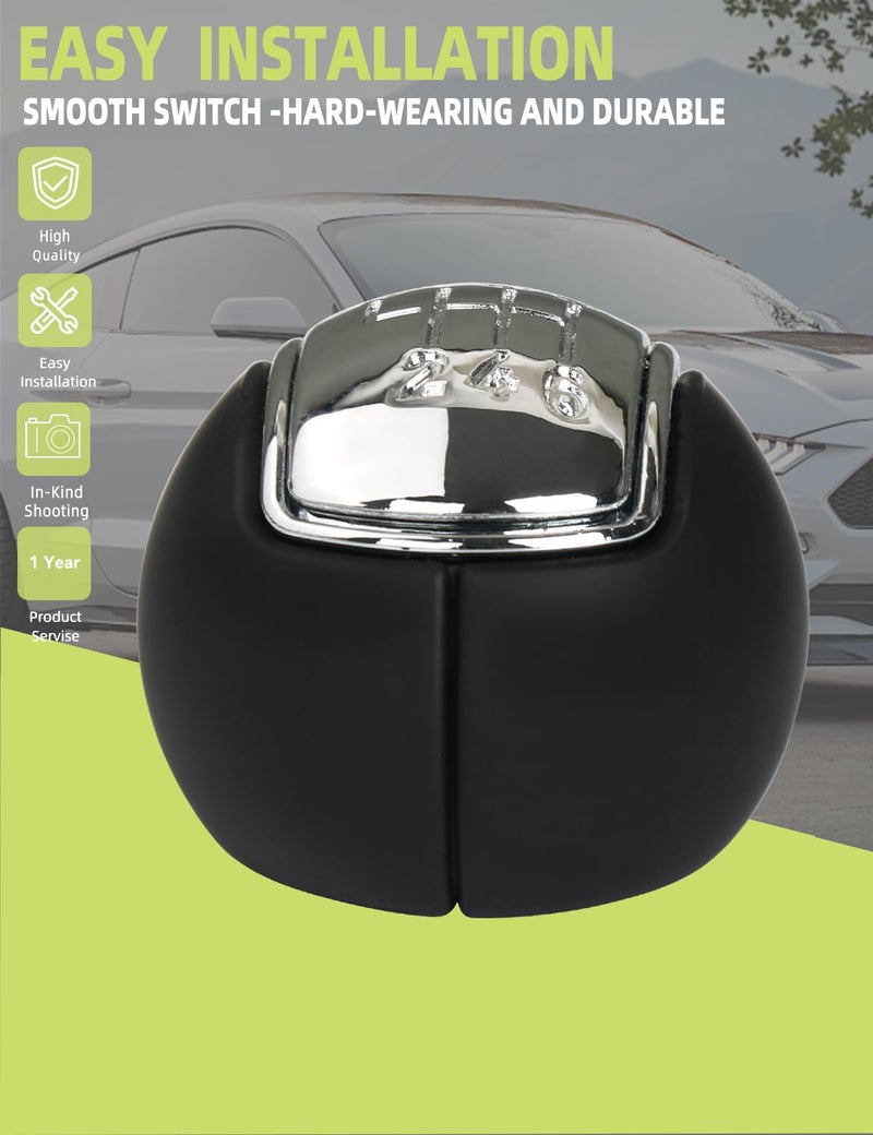 HONFQP Shift Knob for Gear Change Lever Compatible with Ford Mustang 2015-2023 6 Speed Manual Transmission MT82 Accessories Parts Replaces FR3Z7213AD Black Shaped Round FR3Z-7213-AD - Image 2
