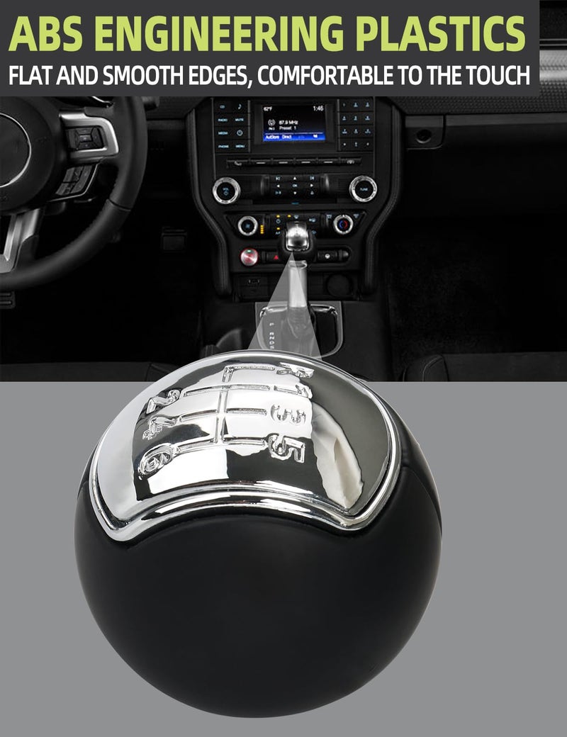 HONFQP Shift Knob for Gear Change Lever Compatible with Ford Mustang 2015-2023 6 Speed Manual Transmission MT82 Accessories Parts Replaces FR3Z7213AD Black Shaped Round FR3Z-7213-AD - Image 4