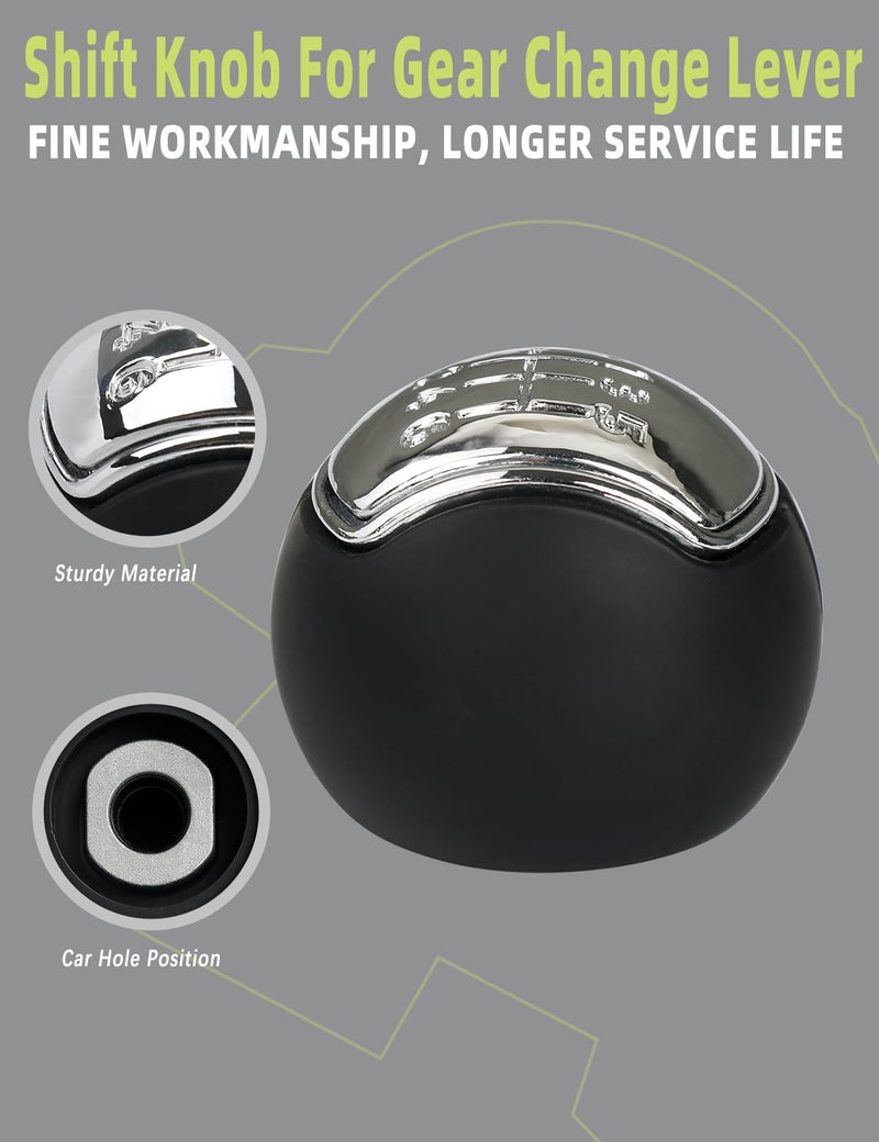 HONFQP Shift Knob for Gear Change Lever Compatible with Ford Mustang 2015-2023 6 Speed Manual Transmission MT82 Accessories Parts Replaces FR3Z7213AD Black Shaped Round FR3Z-7213-AD - Image 3