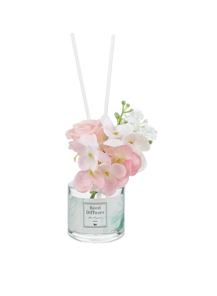 LONGFINE Jasmine Scented 50ml Flower Reed Diffuser Set Scent Diffuser With Sticks Home Fragrance Flower Diffuser For Home Office Bathroom Shelf 