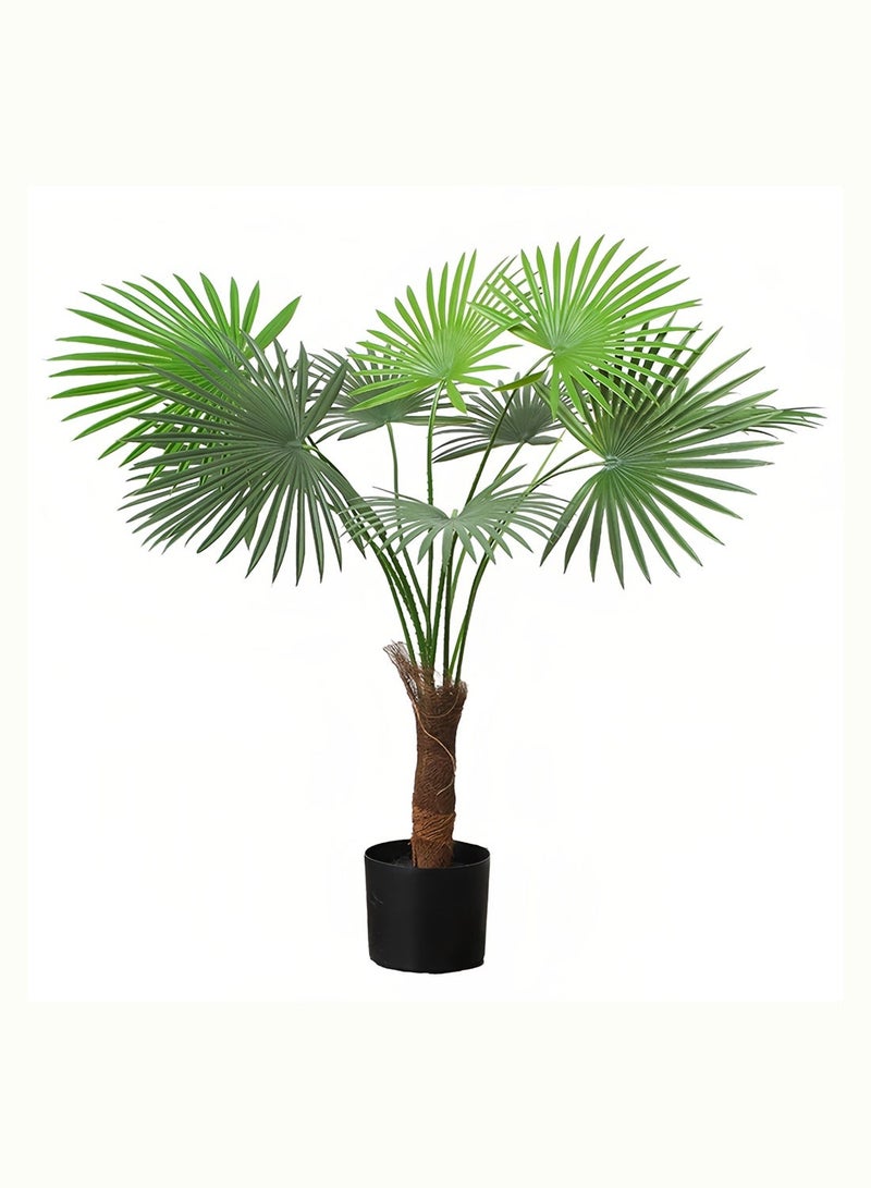 Sharpdo 87cm Artificial Plant, Artificial Flower, Simulated Fan-Shaped Tropical Palm Tree With 8 Large Palm Leaves. Easy To Care For, Suitable For Home, Office, Living Room, And Balcony Decoration. Garden Potted Plant Decoration - Image 1